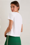 White Short Sleeve Performance Cotton Sasha Tee