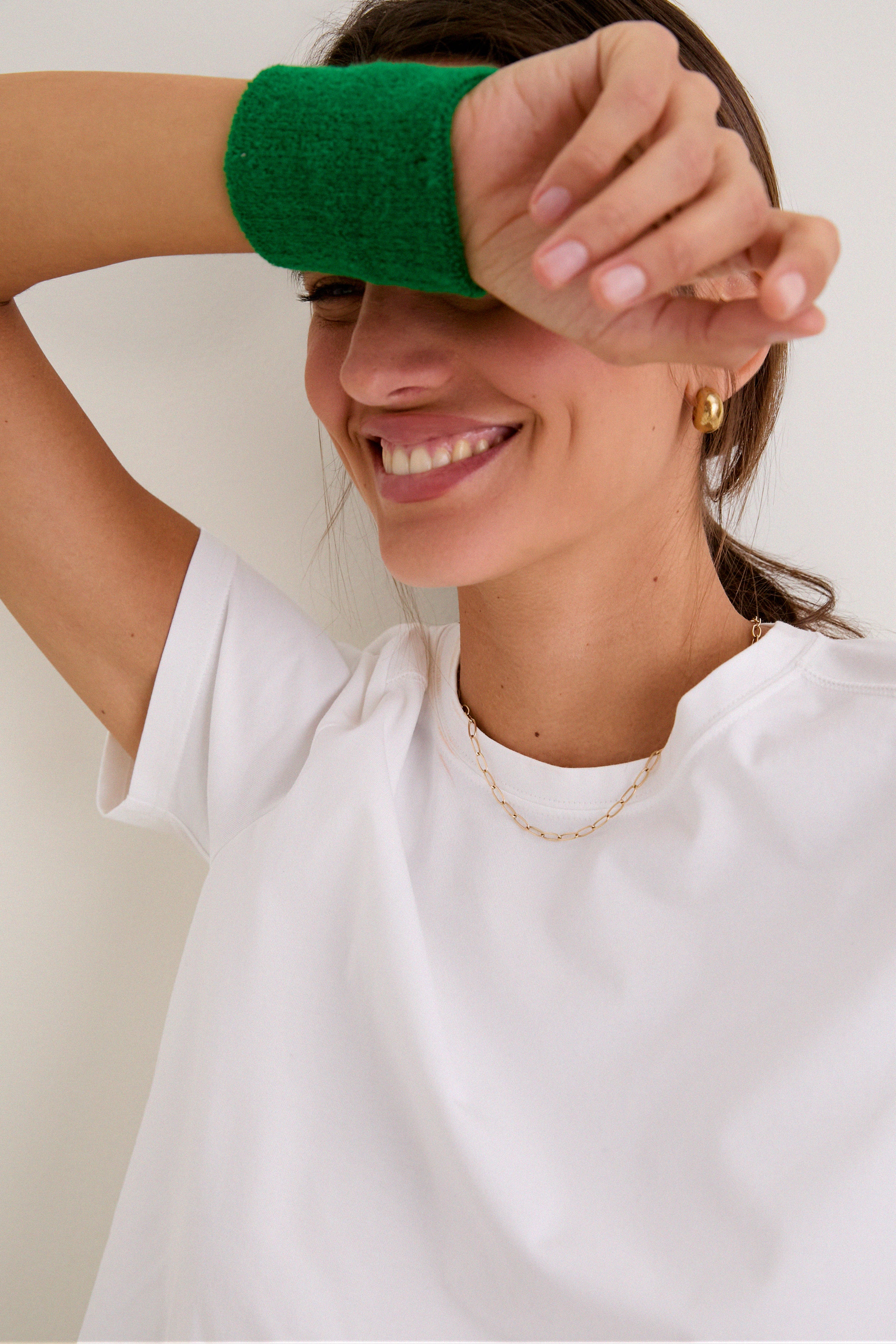 White Short Sleeve Performance Cotton Sasha Tee