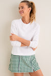 White Long Sleeve Performance Cotton Sasha Tee