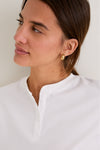 White Performance Cotton Carter Henley Tee