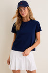 Navy Short Sleeve Performance Cotton Sasha Tee
