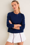 Navy Long Sleeve Performance Cotton Sasha Tee