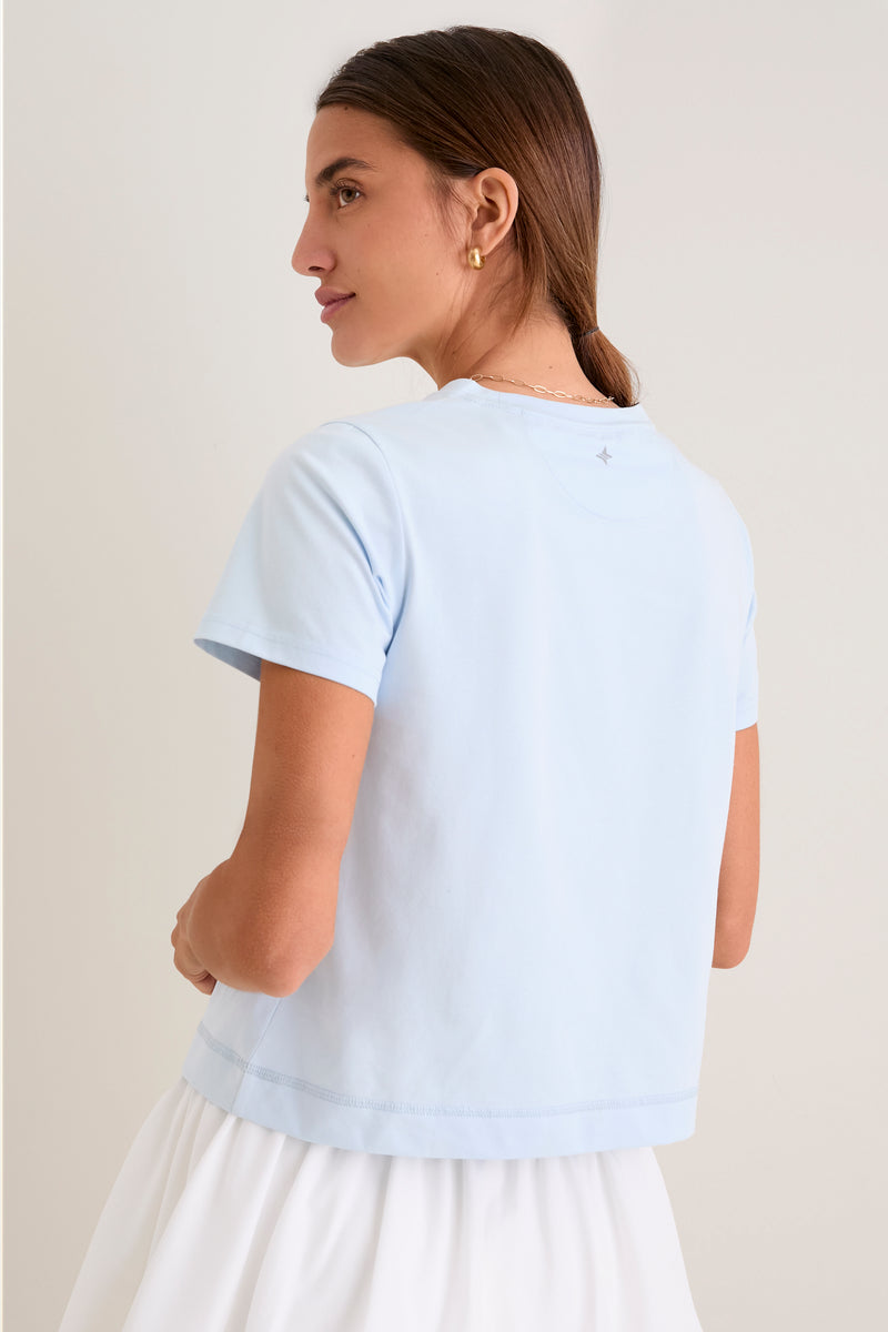 Light Blue Short Sleeve Performance Cotton Sasha Tee