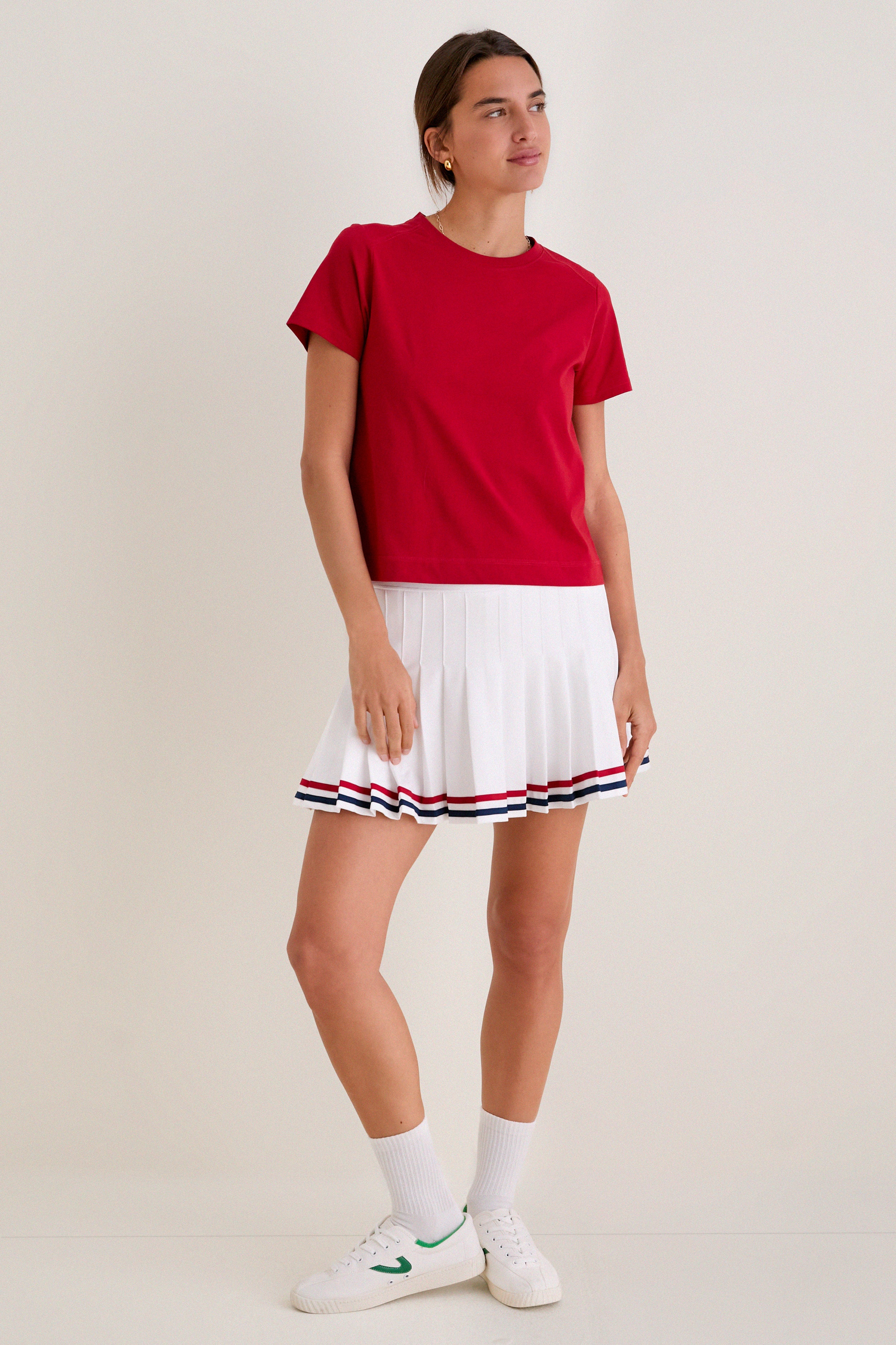 Red Short Sleeve Performance Cotton Sasha Tee