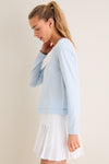 Light Blue Long Sleeve Performance Cotton Sasha Tee
