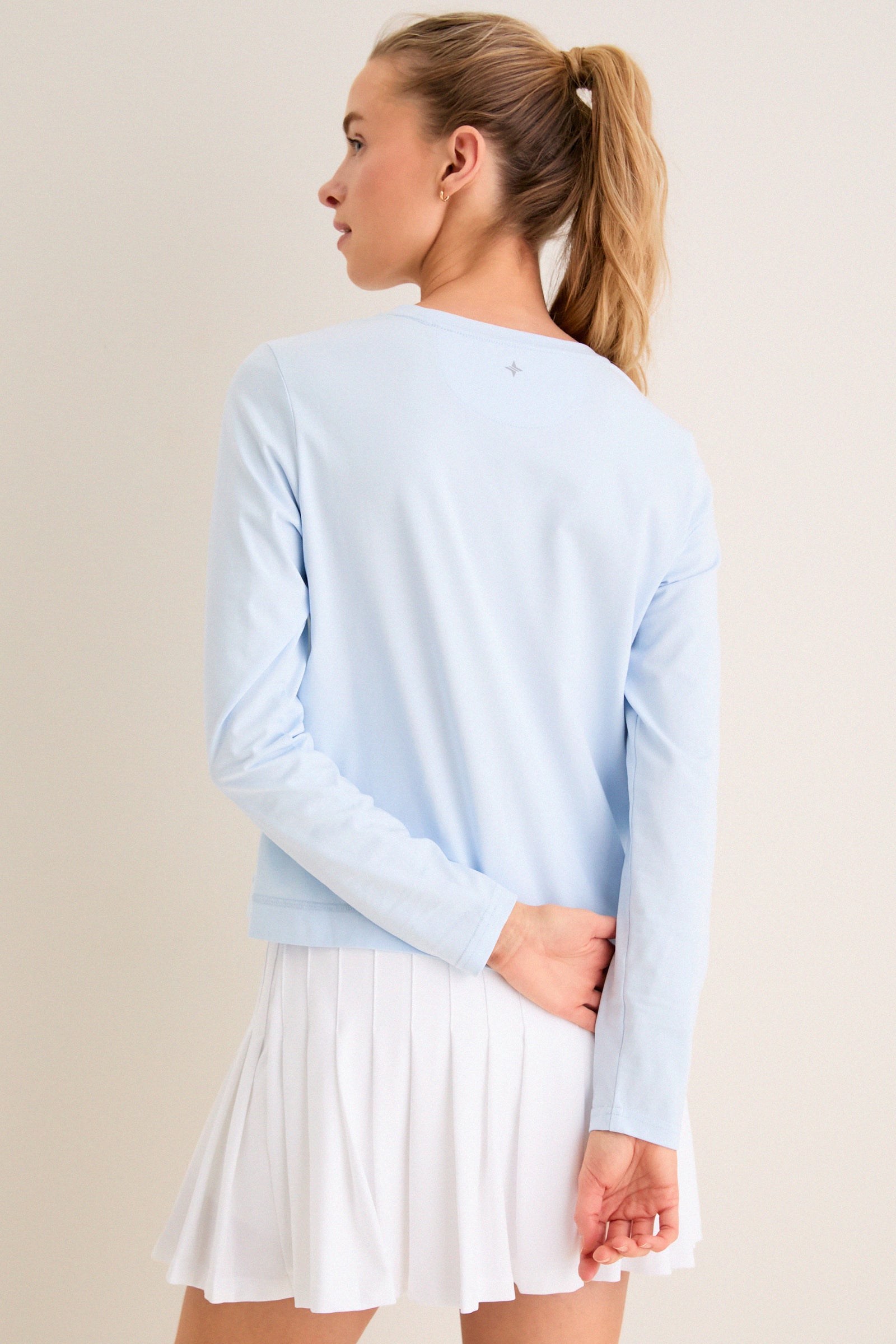 Light Blue Long Sleeve Performance Cotton Sasha Tee