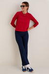 Red Long Sleeve Performance Cotton Sasha Tee