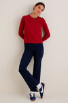 Red Long Sleeve Performance Cotton Sasha Tee