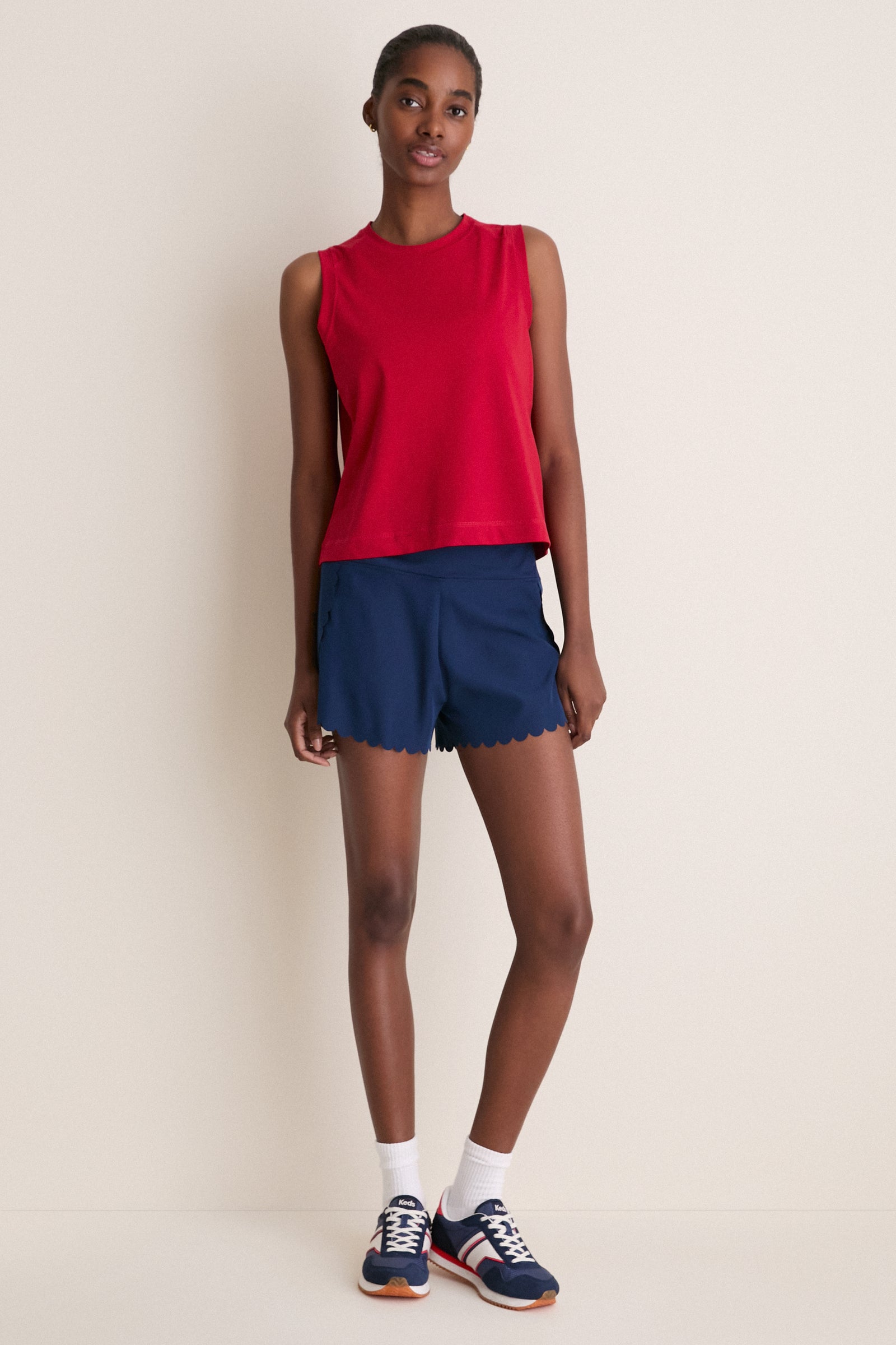 Red Performance Cotton Sasha Tank