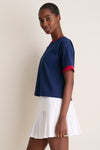 Navy and Red Flo Performance Cotton Ringer Tee