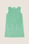 Girls Green French Terry Simple Dress