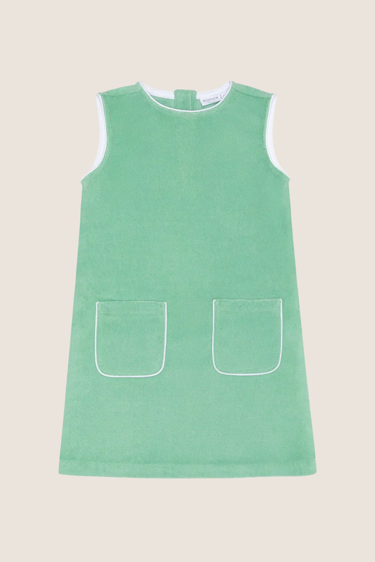 Girls Green French Terry Simple Dress