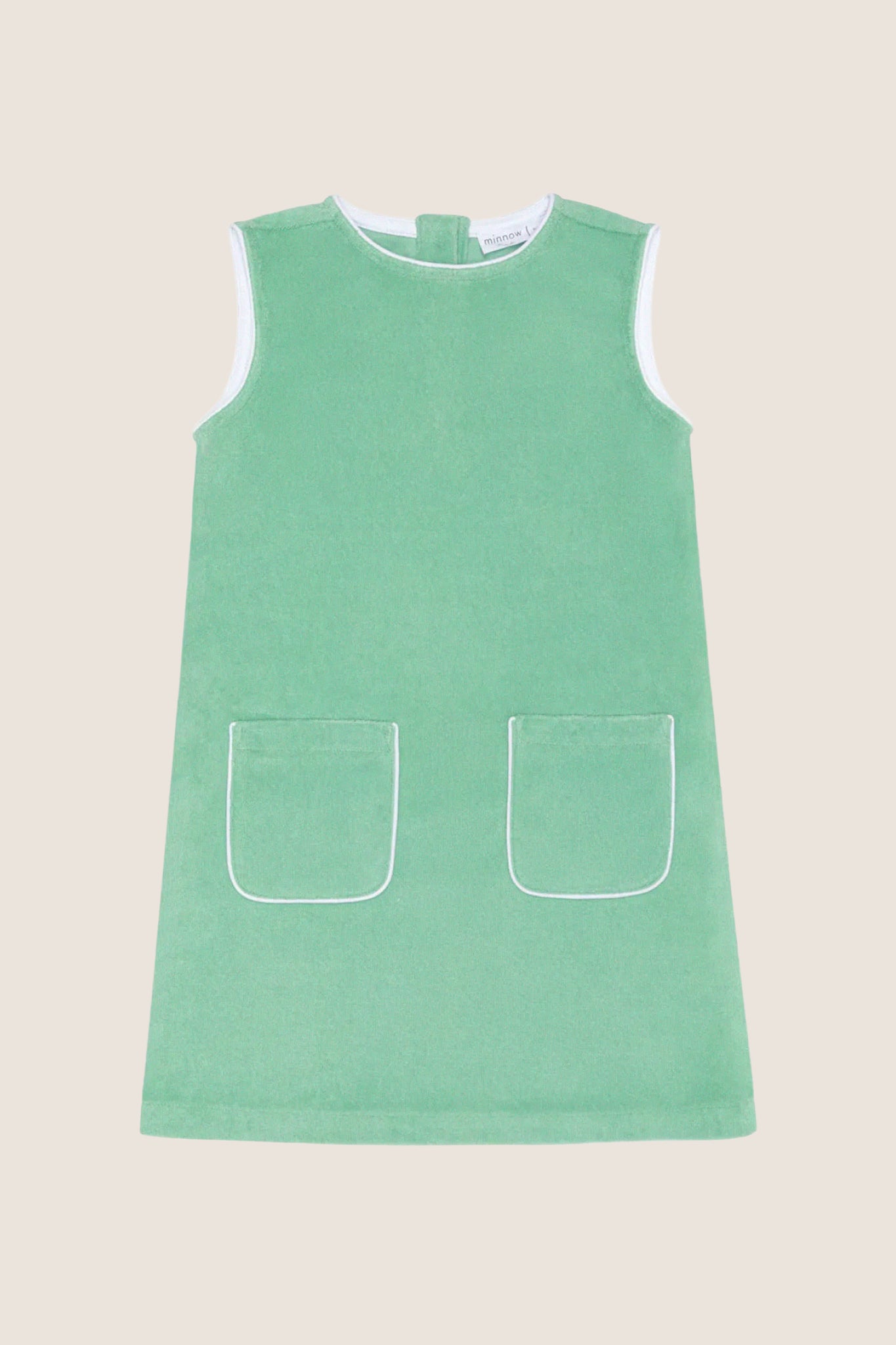 Girls Green French Terry Simple Dress