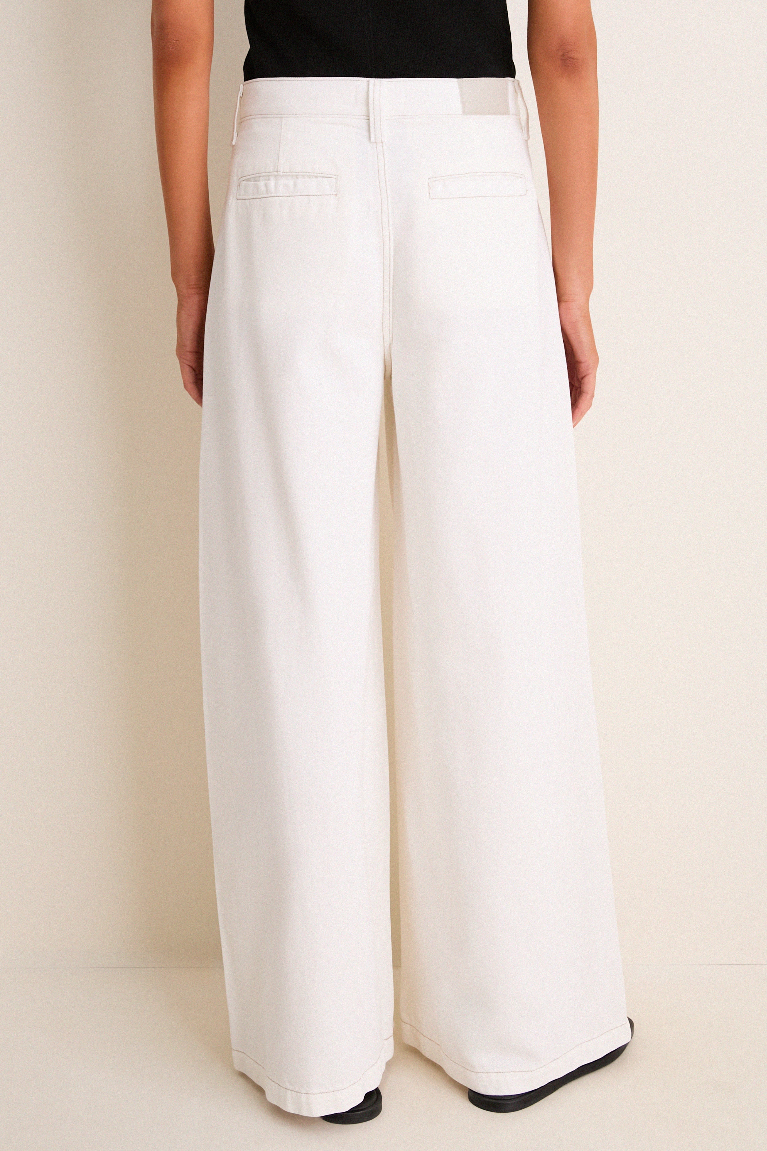 Off White Delphine Pleated Denim Wide Leg | Pistola Denim