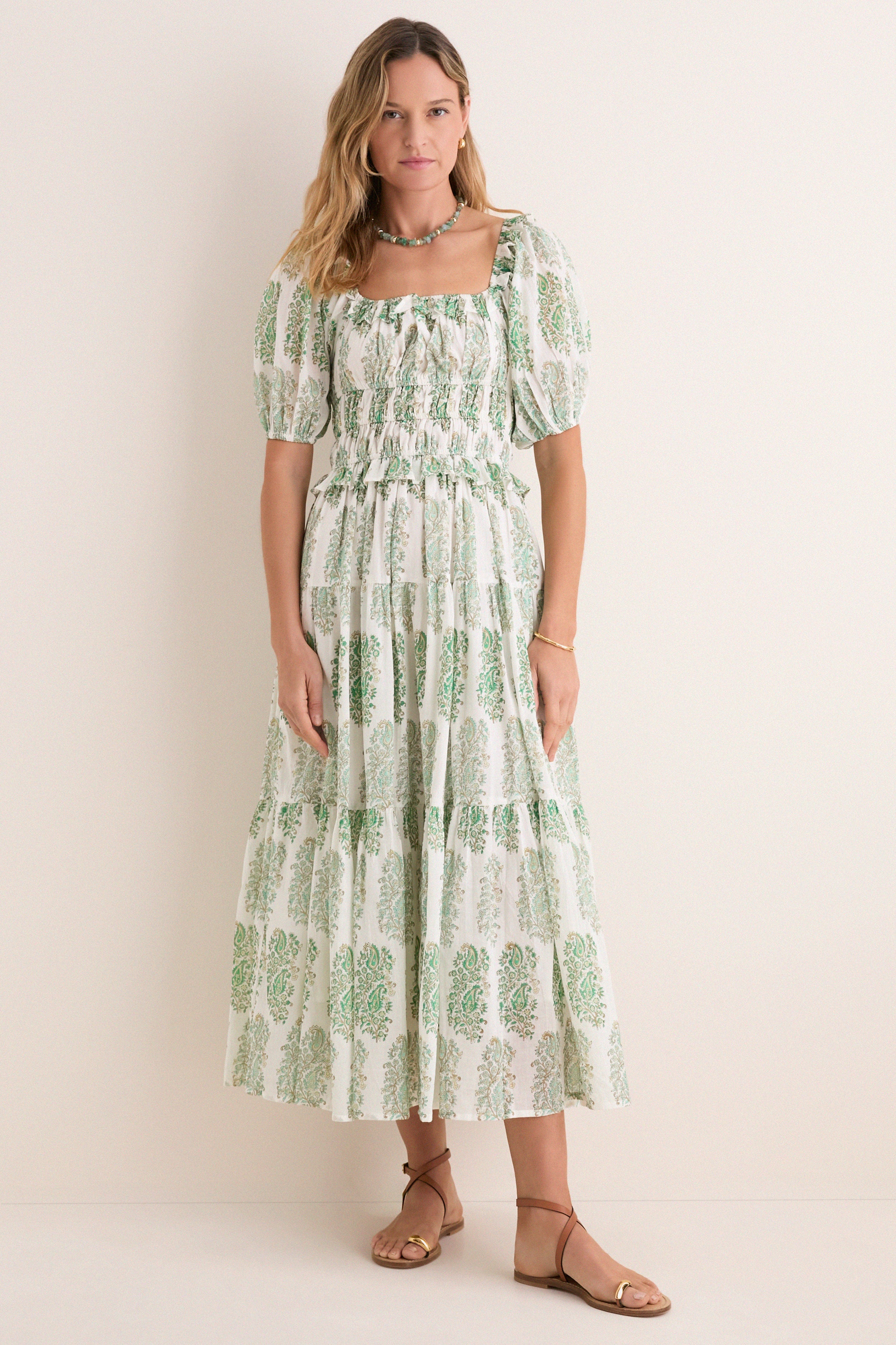 Green Mayura Percy Midi Dress | Ro's Garden