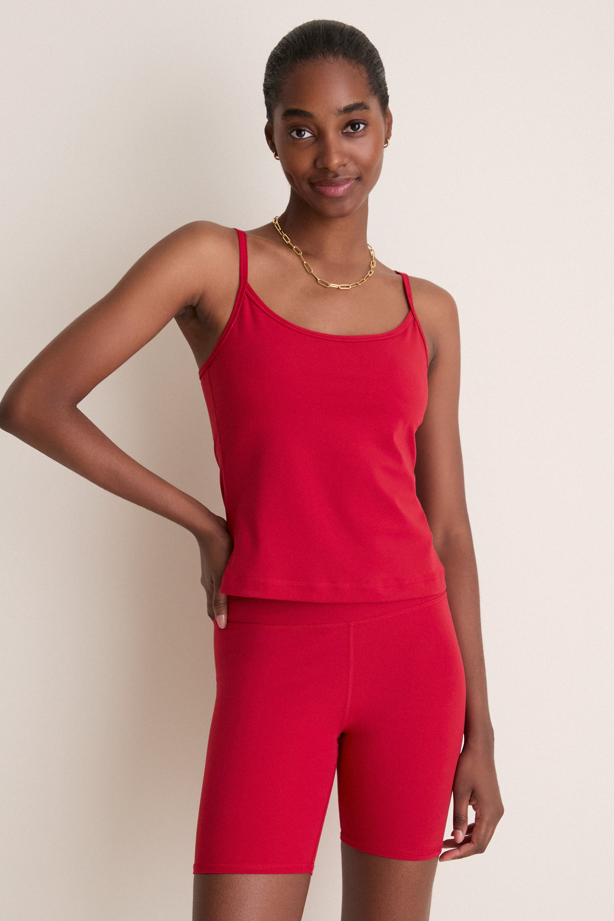 Red Compression Spandex Sofia Cami | Tnuck Sport