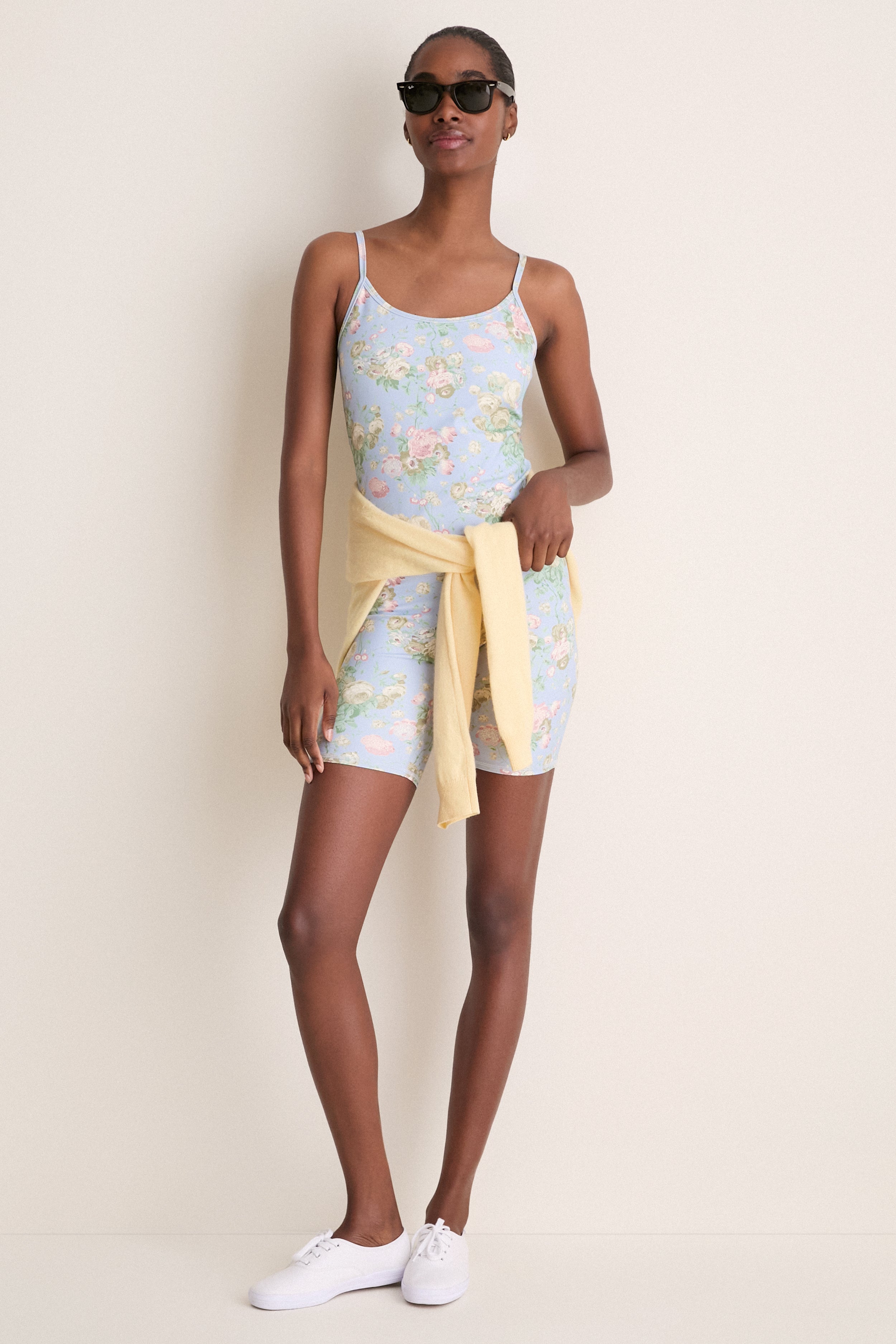 Classic, effortless style radiates from the Clubhouse Chintz Compression Spandex Mac Bike Short, showcased with chic flair, embodying Tuckernuck's high-end, fun, and confident aesthetic.