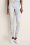 Classic Clubhouse Chintz High Rise Compression Spandex MacKenzie Legging, showcasing effortless vintage floral print style, paired with white sneakers for a fun, high-end look.