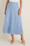Maison Blue Suede Veronica Maxi Skirt