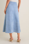 Maison Blue Suede Veronica Maxi Skirt