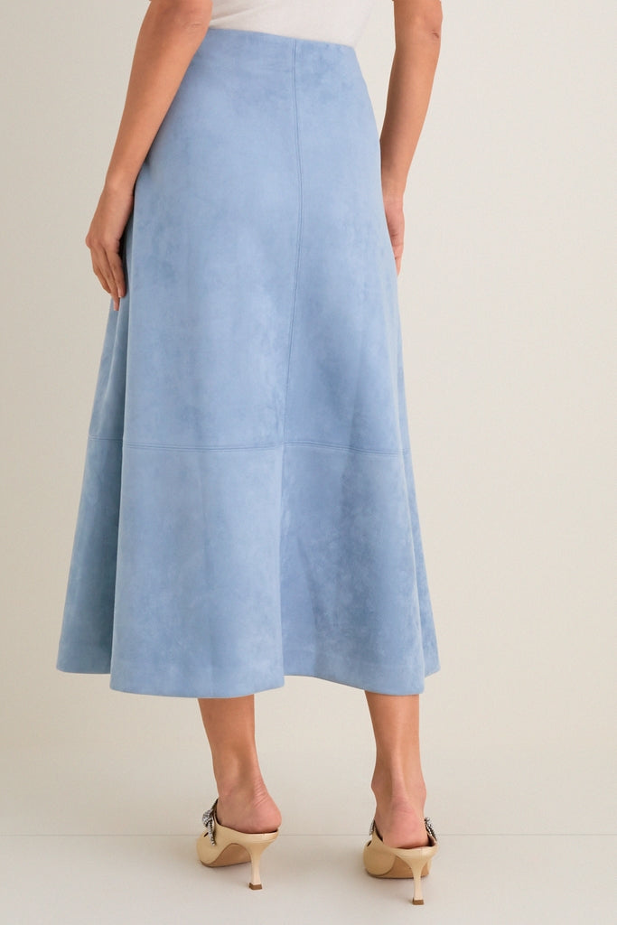 Maison Blue Suede Veronica Maxi Skirt