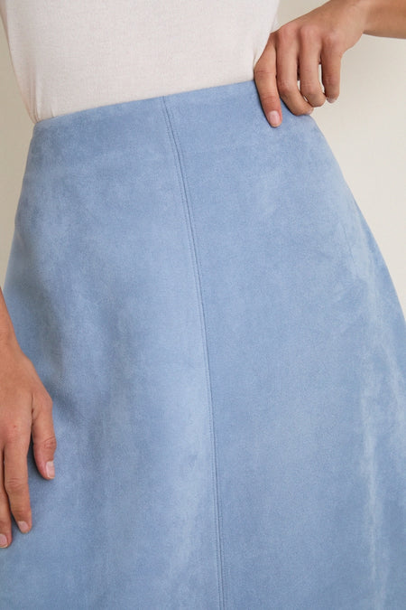 Maison Blue Suede Veronica Maxi Skirt
