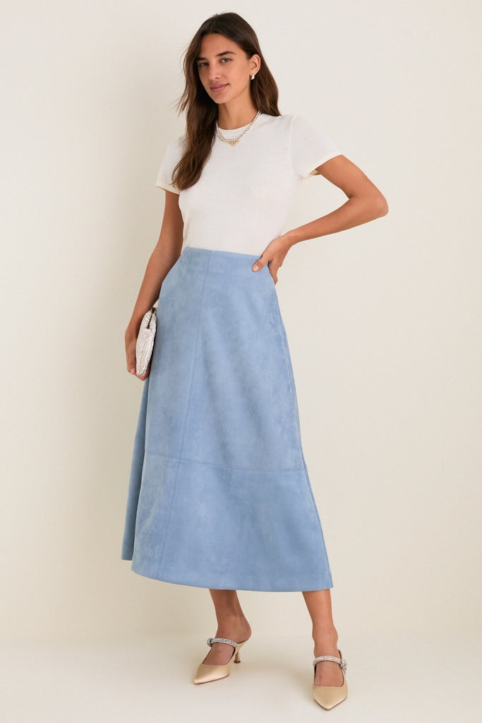 Maison Blue Suede Veronica Maxi Skirt | Tuckernuck