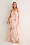 Frappe Multi Tie Die Raine Wire Strapless Gown