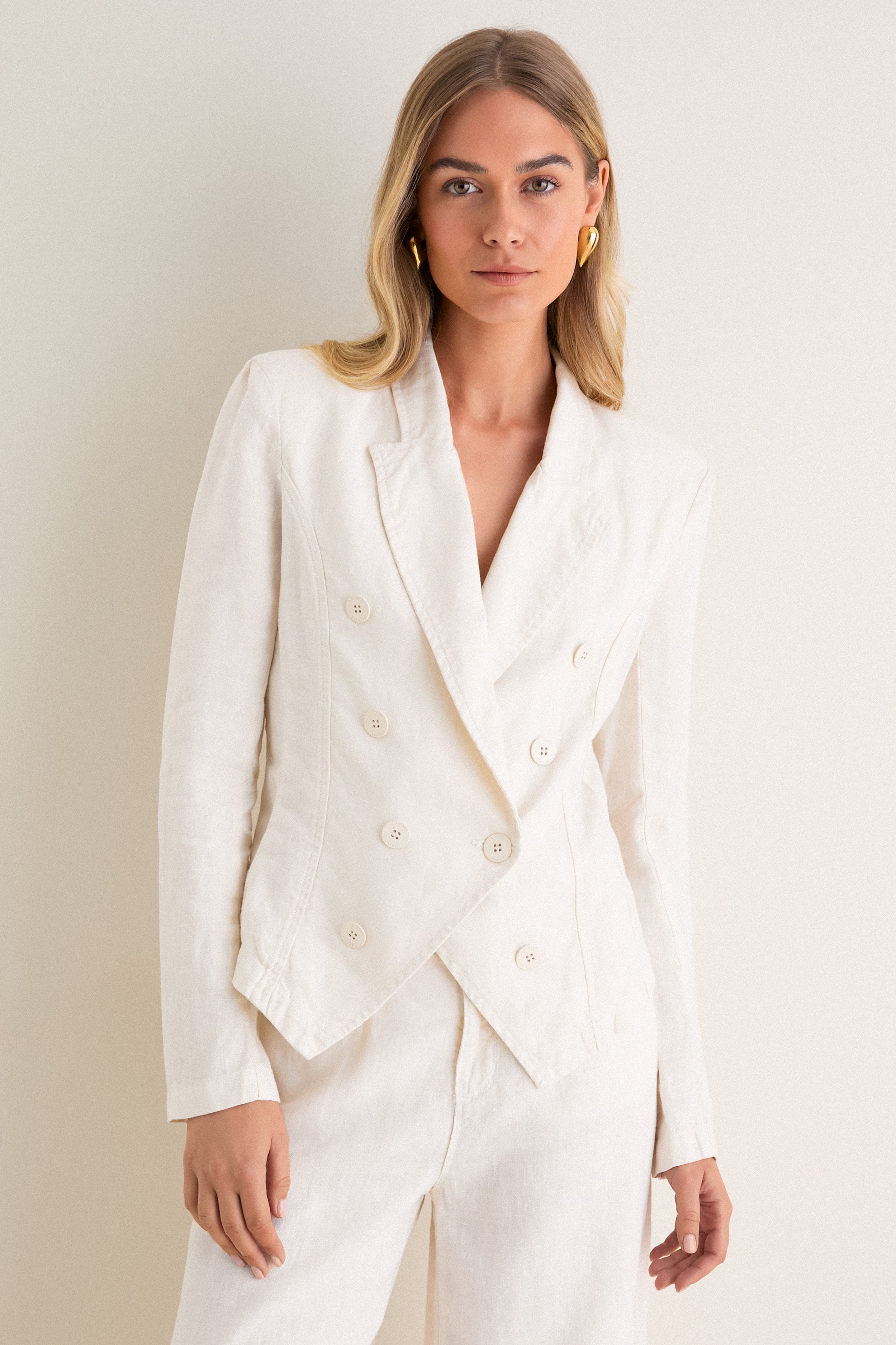 Vintage White Emerson Structured Blazer