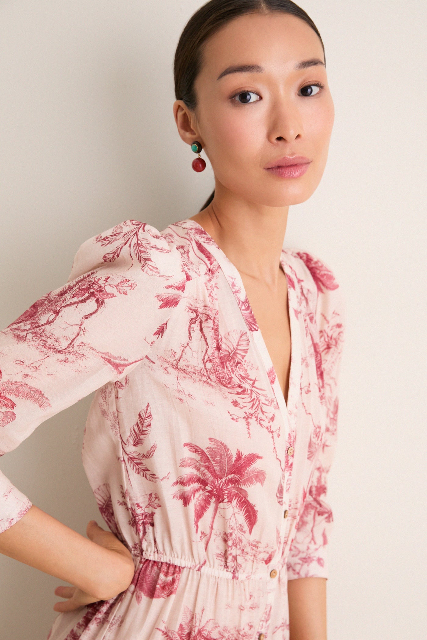 Tan Multi Textured Jungle Toile Serafine Dress