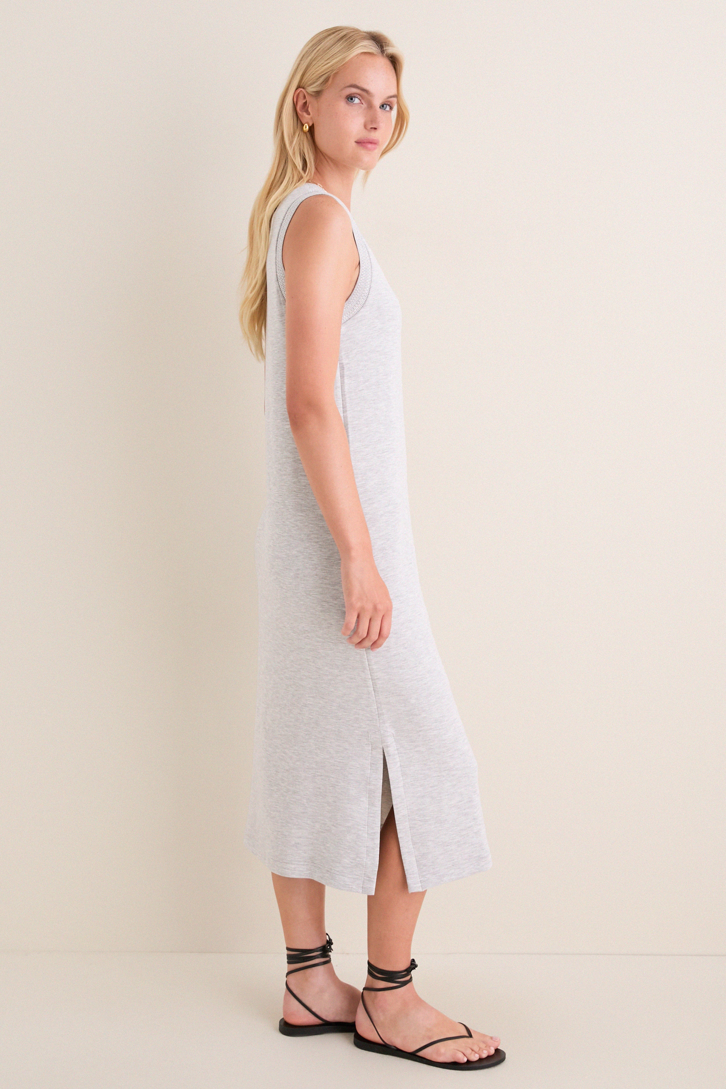 Light Grey Marl Kyler Tank Midi Dress