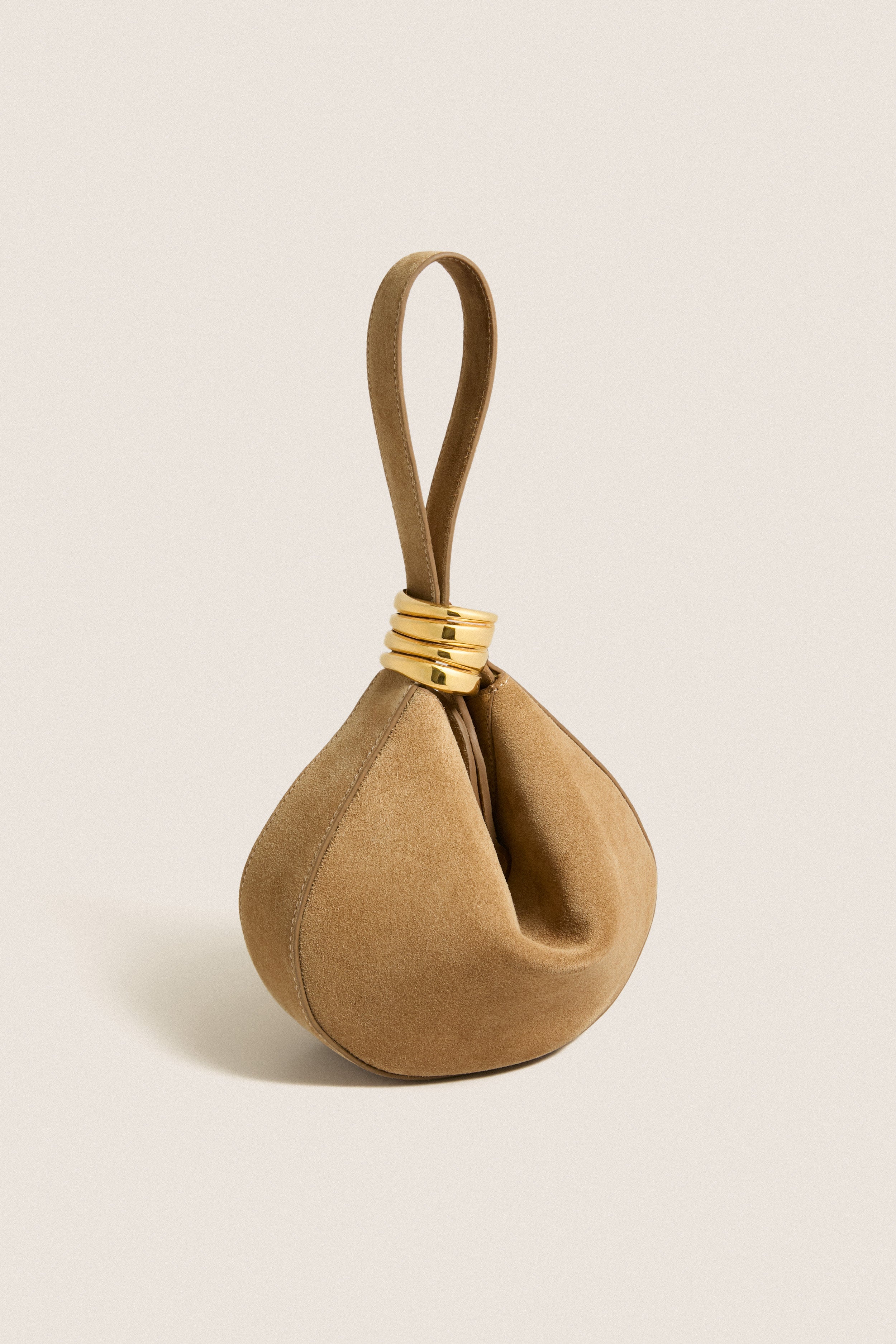 Sand Suede Zambia Stacked Ring Bag