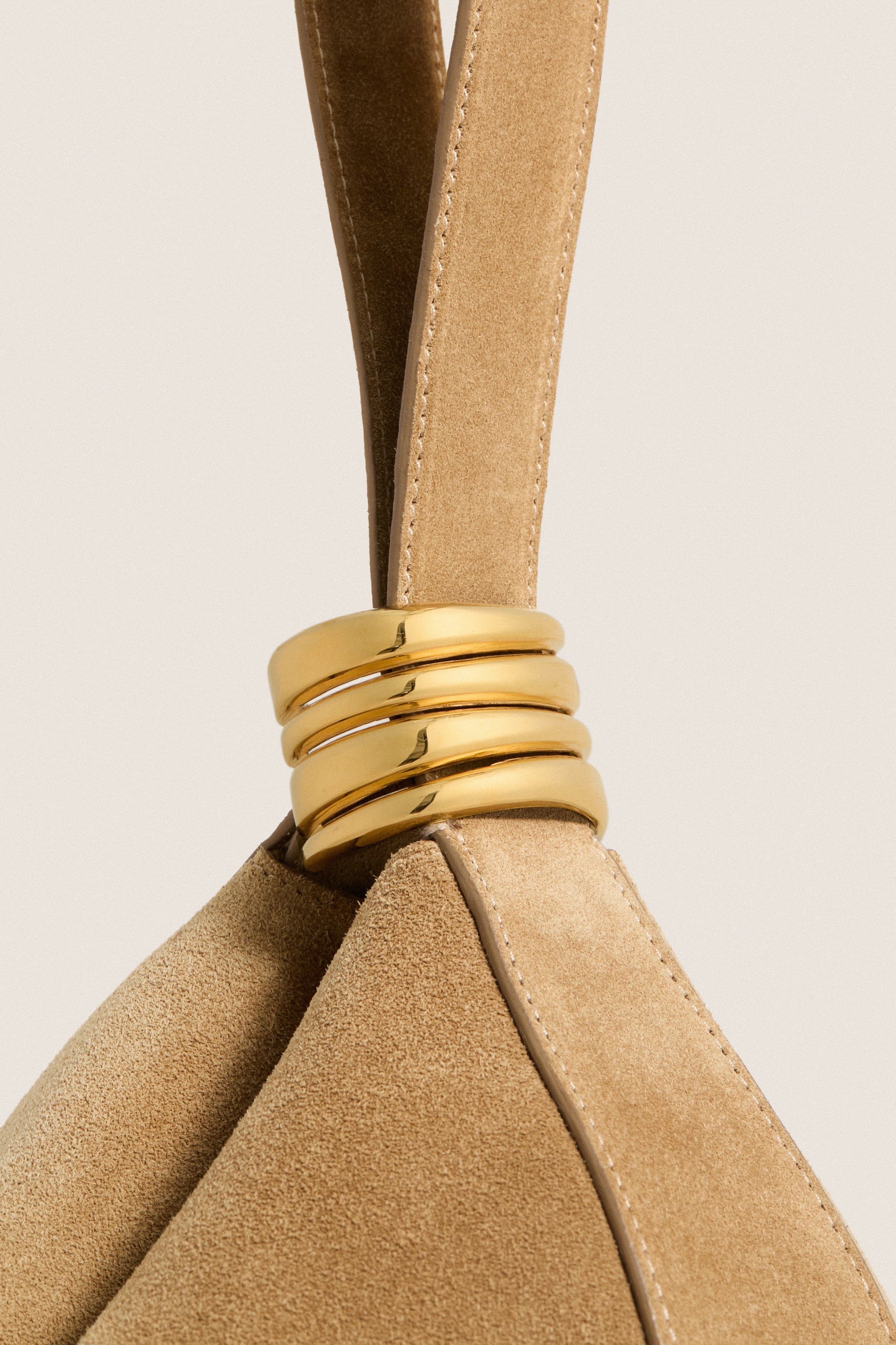 Sand Suede Zambia Stacked Ring Bag