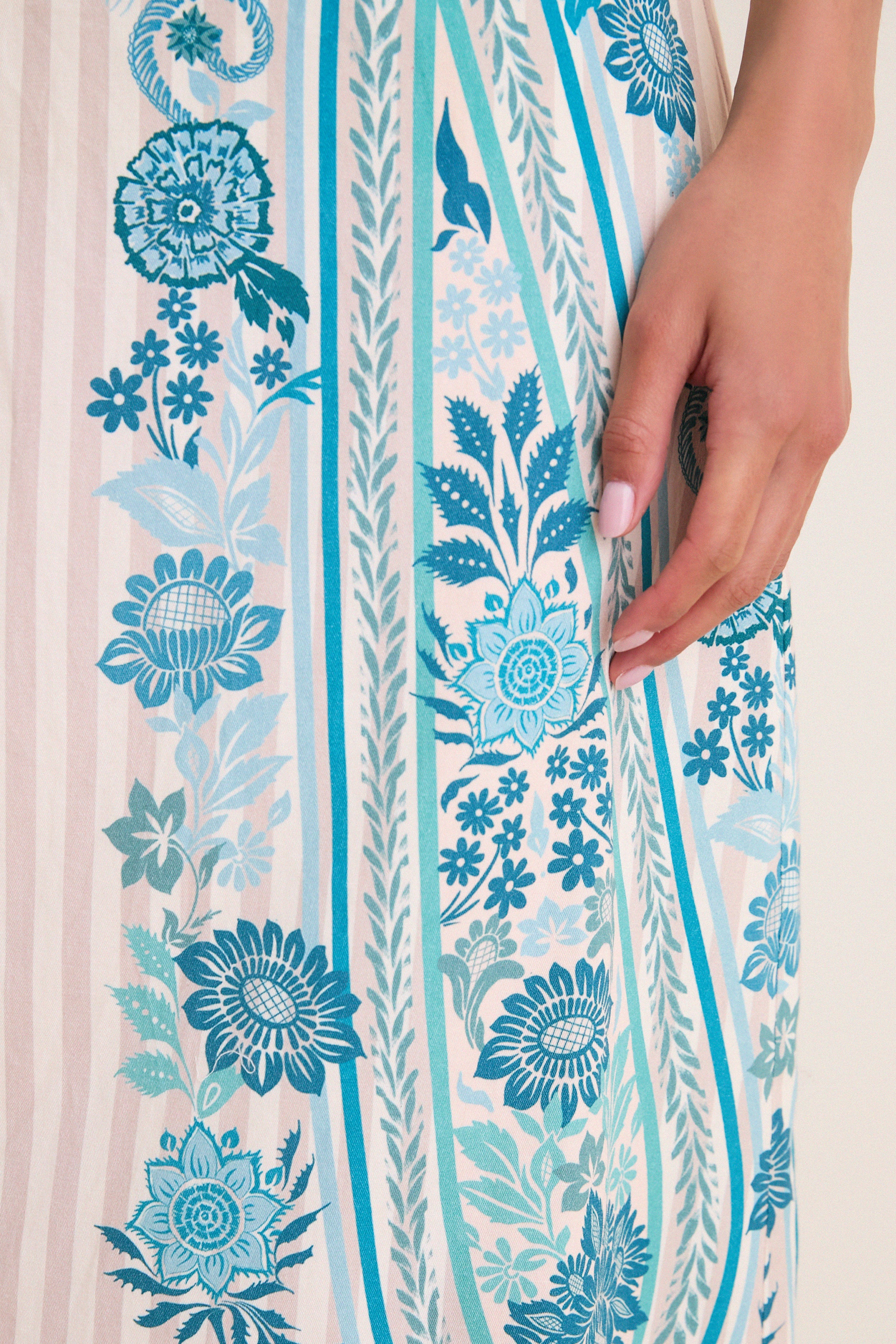Paisley Stripe Dalton Midi Dress | Anna Cate