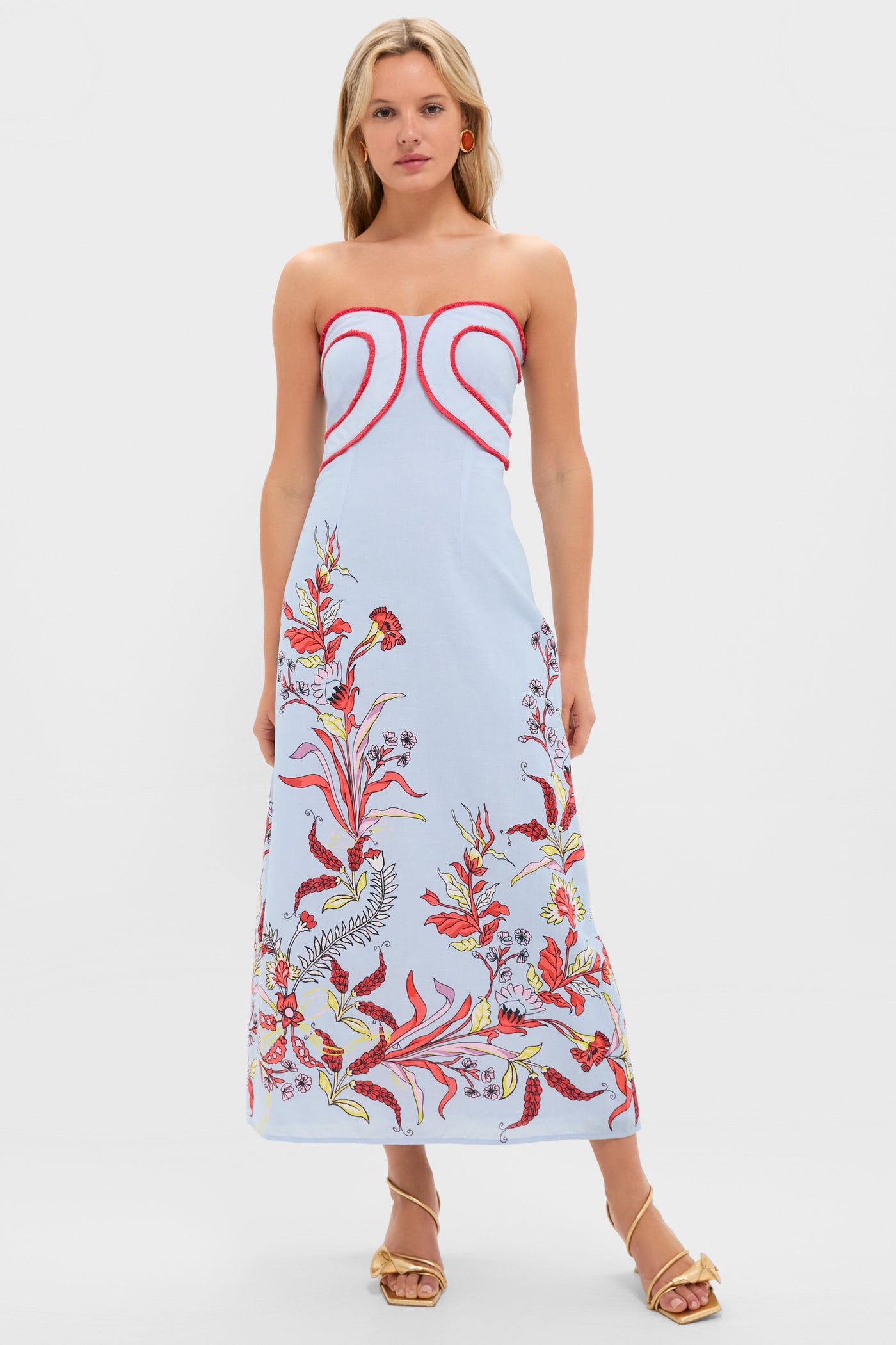 bhldn hayden strapless stretch crepe midi dress Seascape Hayden Midi Dress