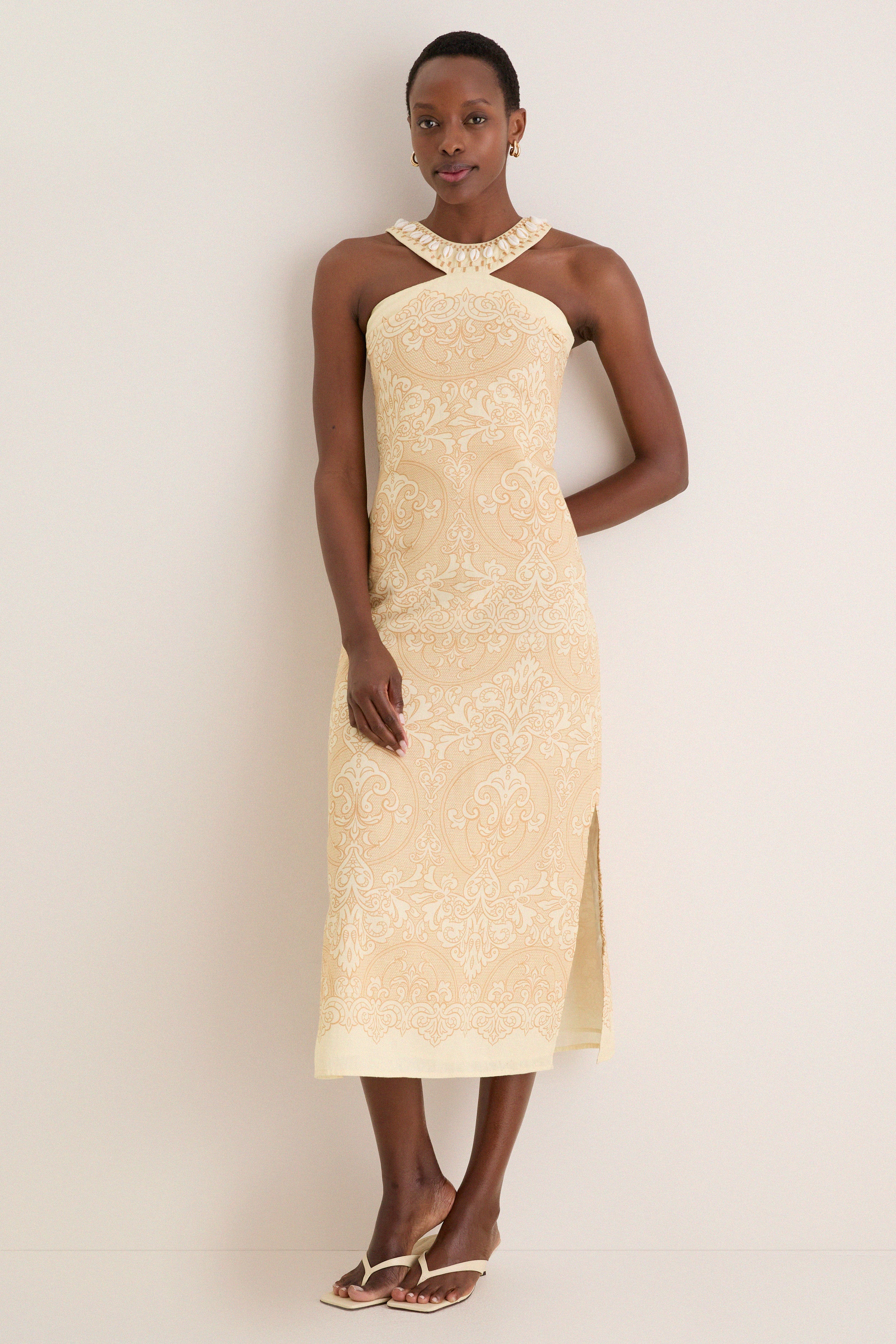 Sand Abigail Midi Dress | Anna Cate