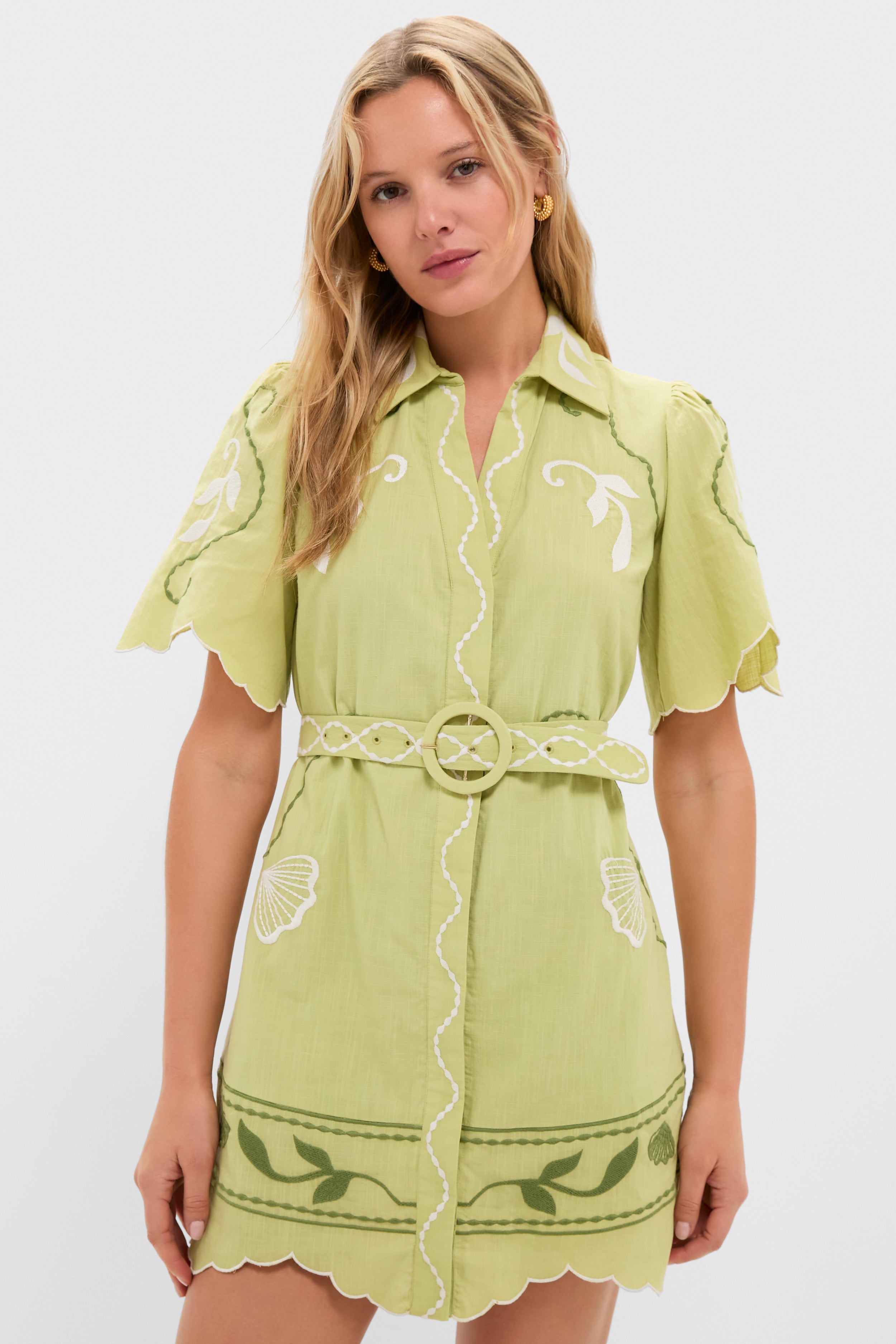 Pastel Mint Poppy Mini Dress | Anna Cate