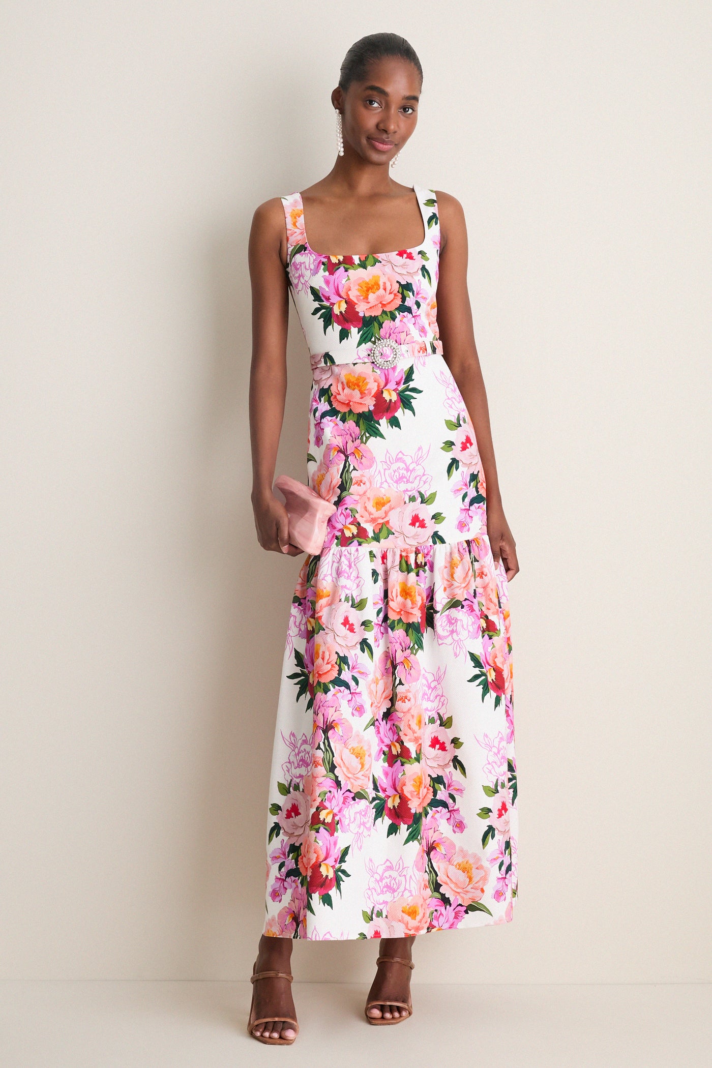 Peony Drip Pique Davie Dress