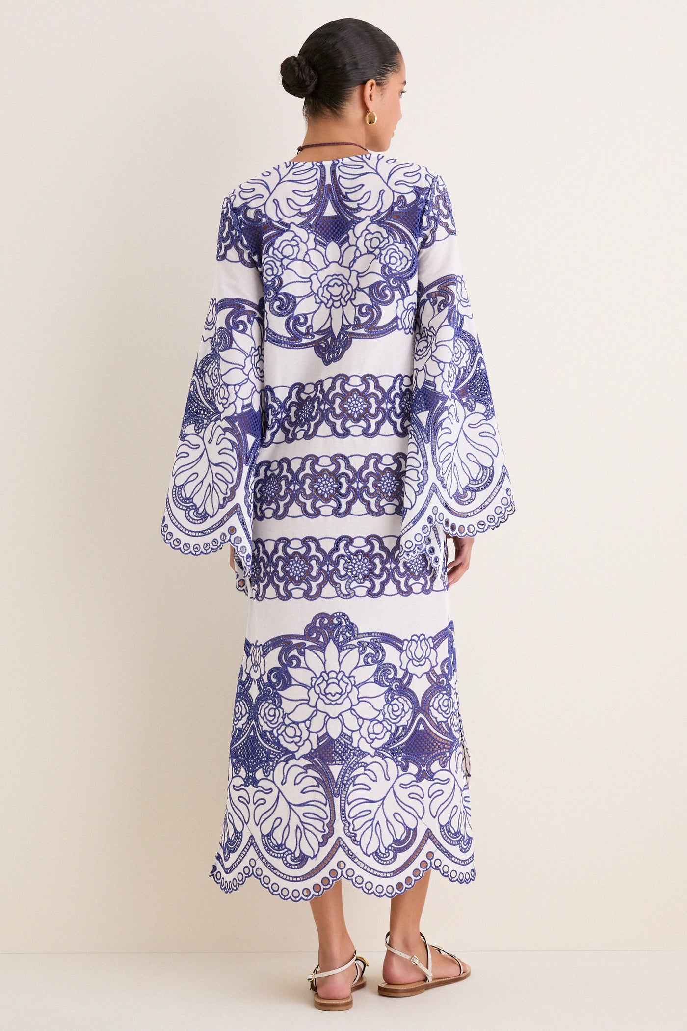 White and Blue Clea Lace Dress