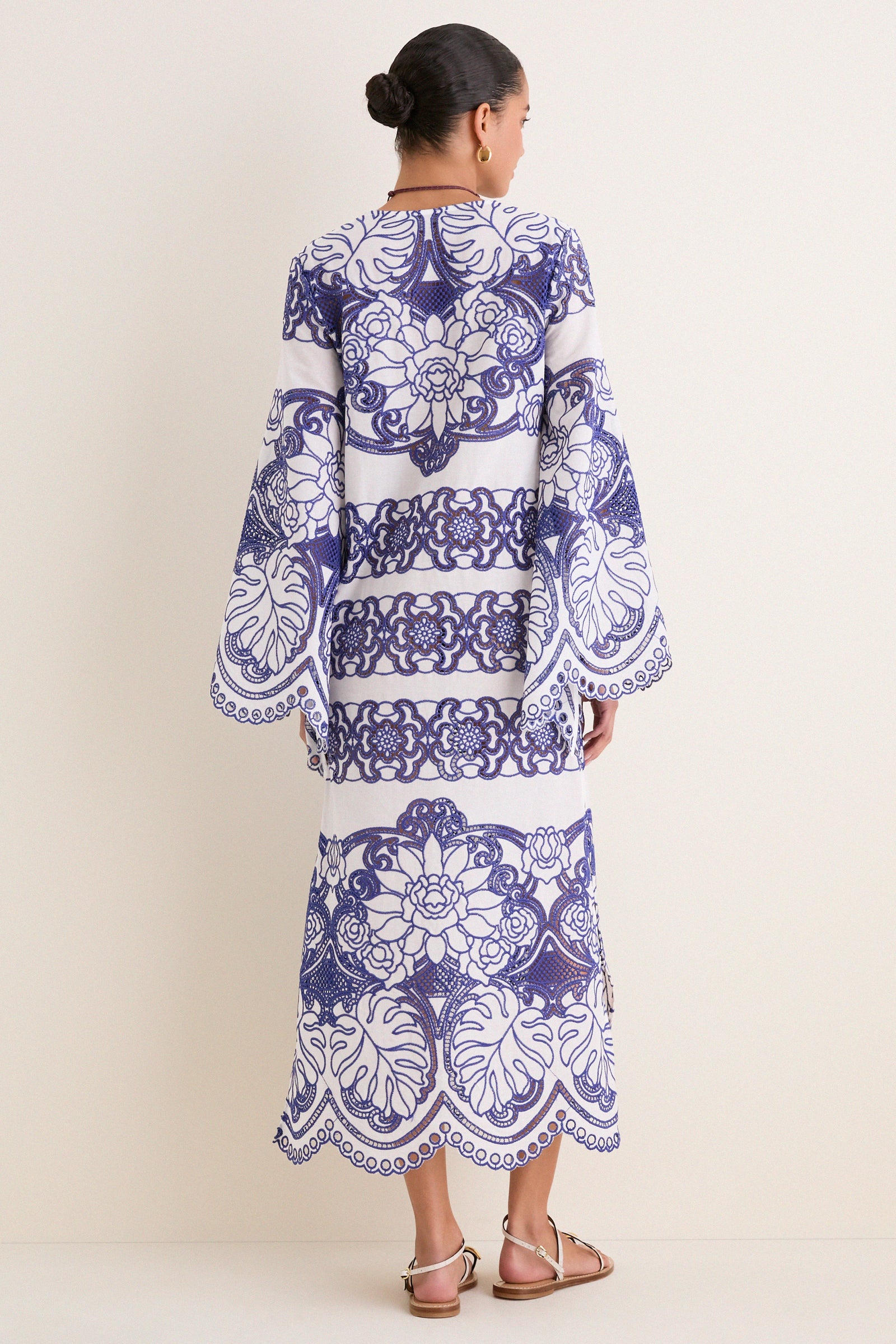 White and Blue Clea Lace Dress
