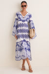 White and Blue Clea Lace Dress