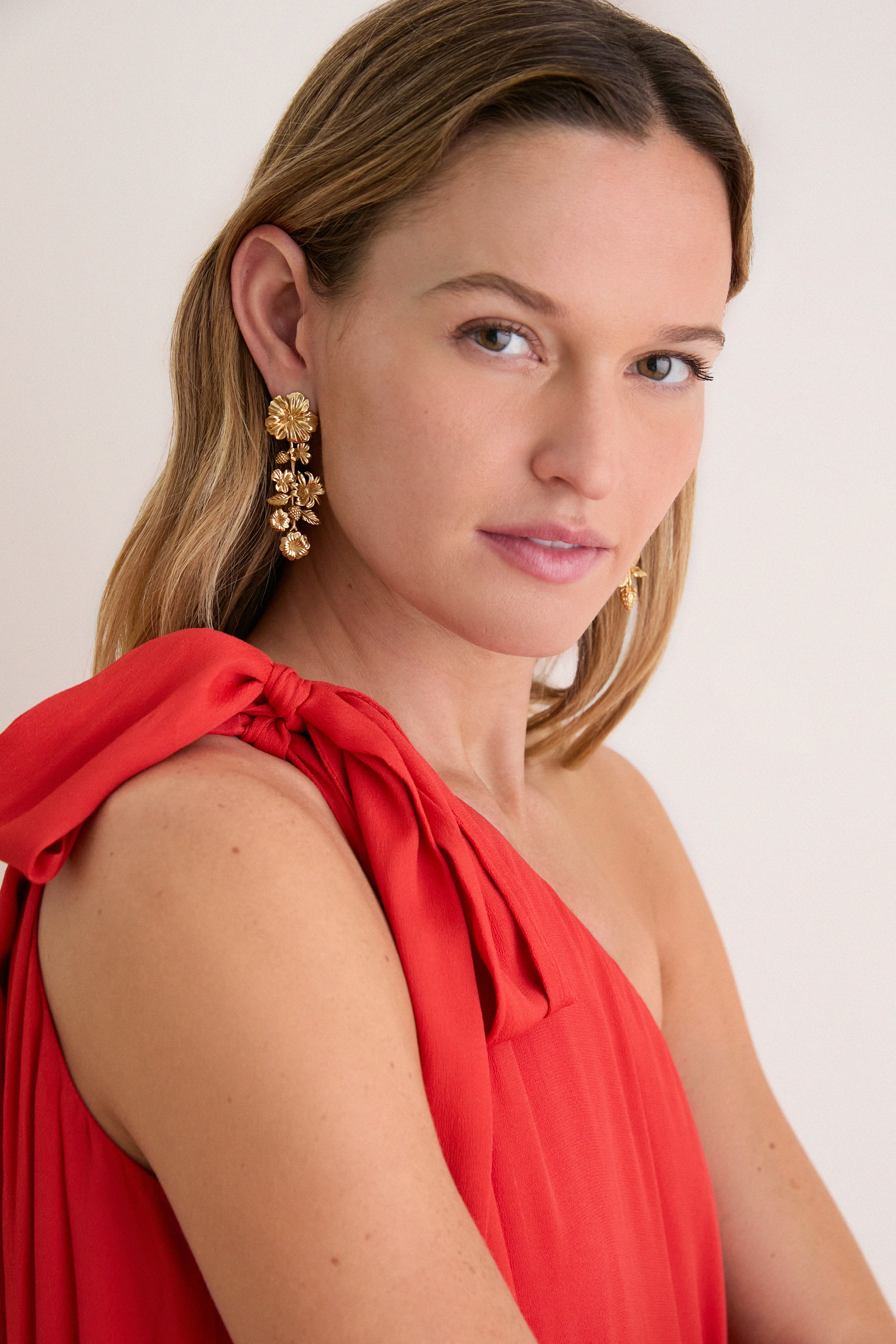 Floral Candy Red One Shoulder Lani Dress