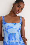 Floralis Blue Charlie Pleat Midi Dress