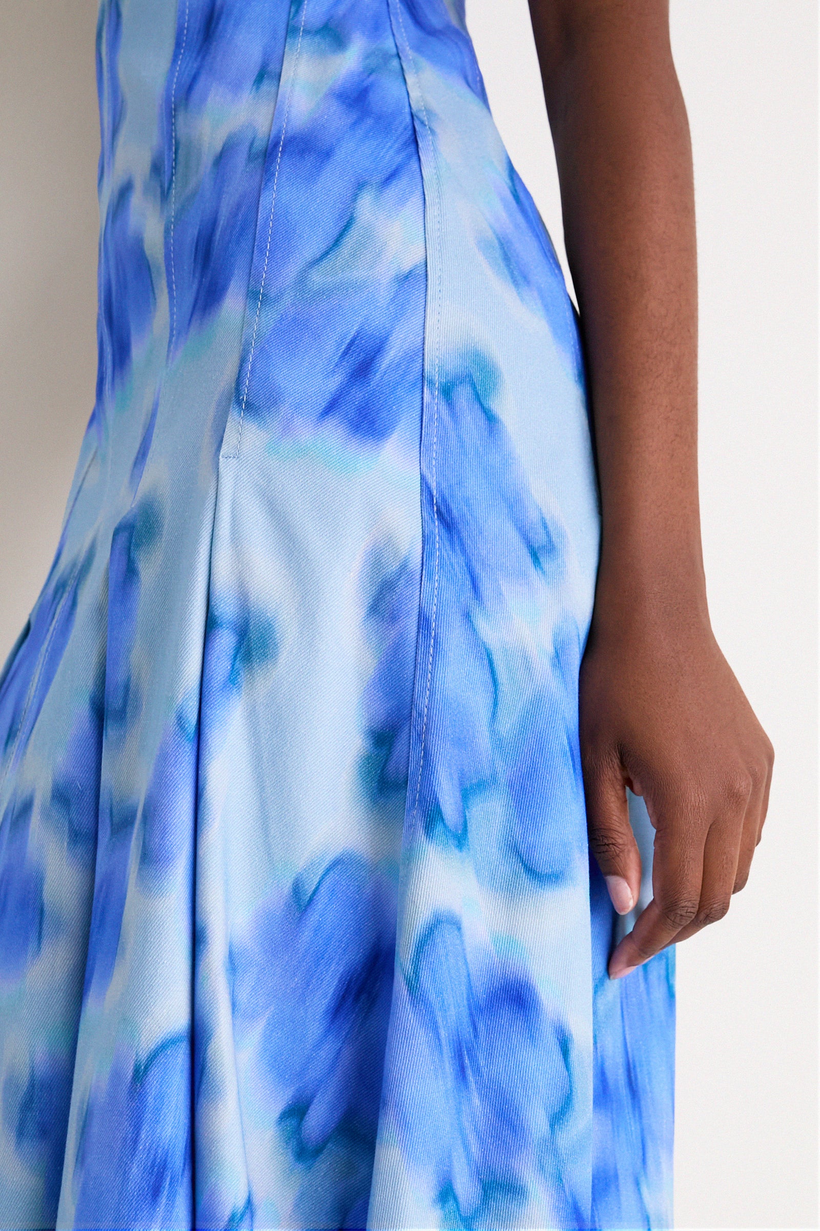 Floralis Blue Charlie Pleat Midi Dress