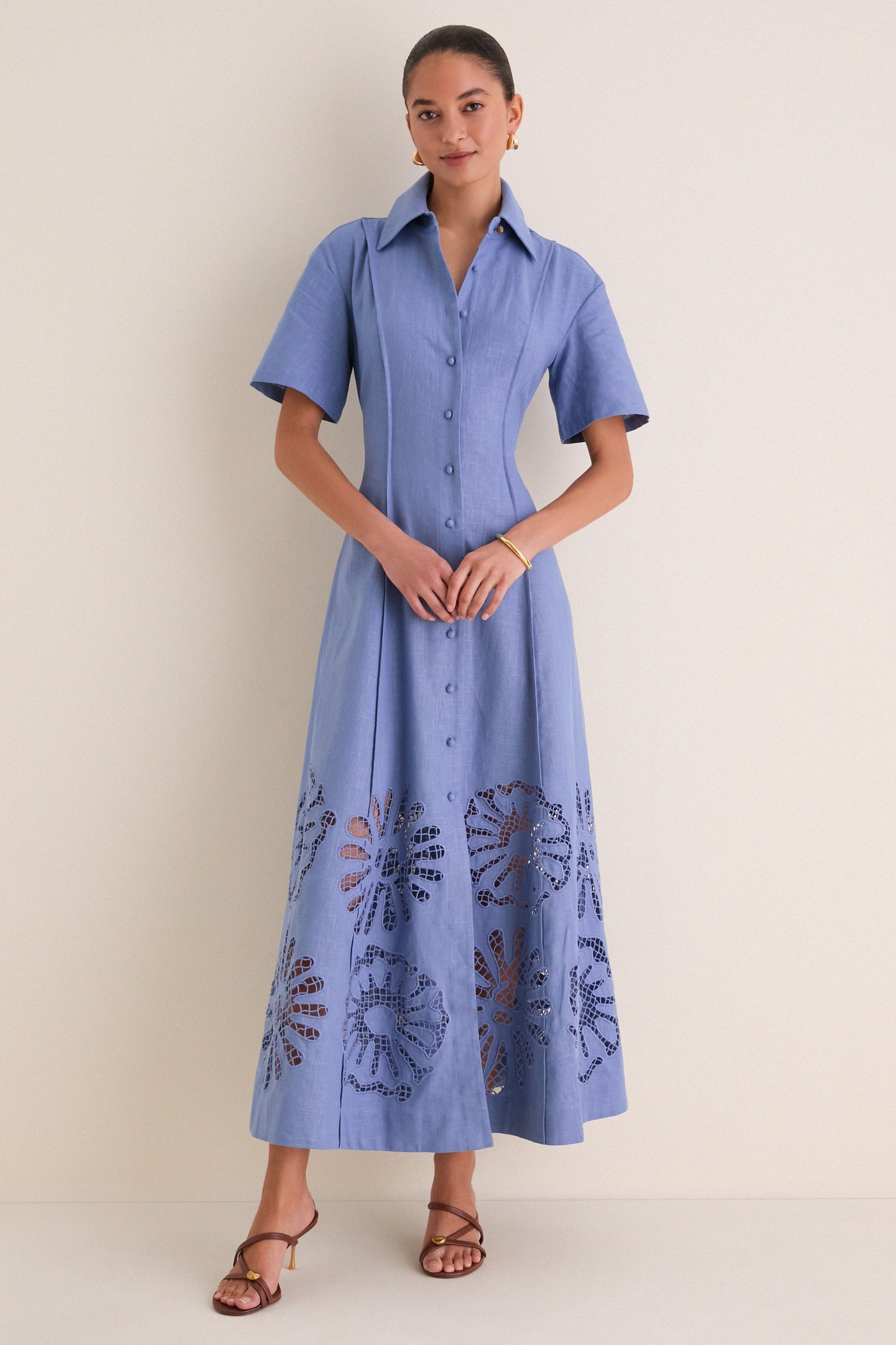 Delphinium Analise Shirt Midi Dress