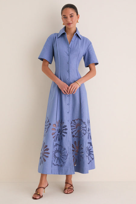 Delphinium Analise Shirt Midi Dress