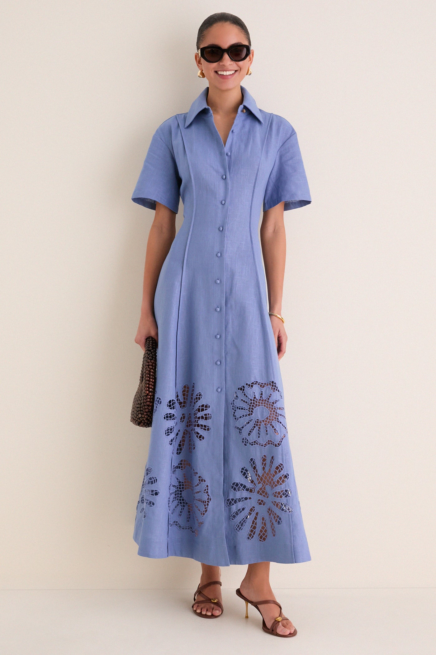 blouse midi dress Delphinium Analise Shirt Midi Dress