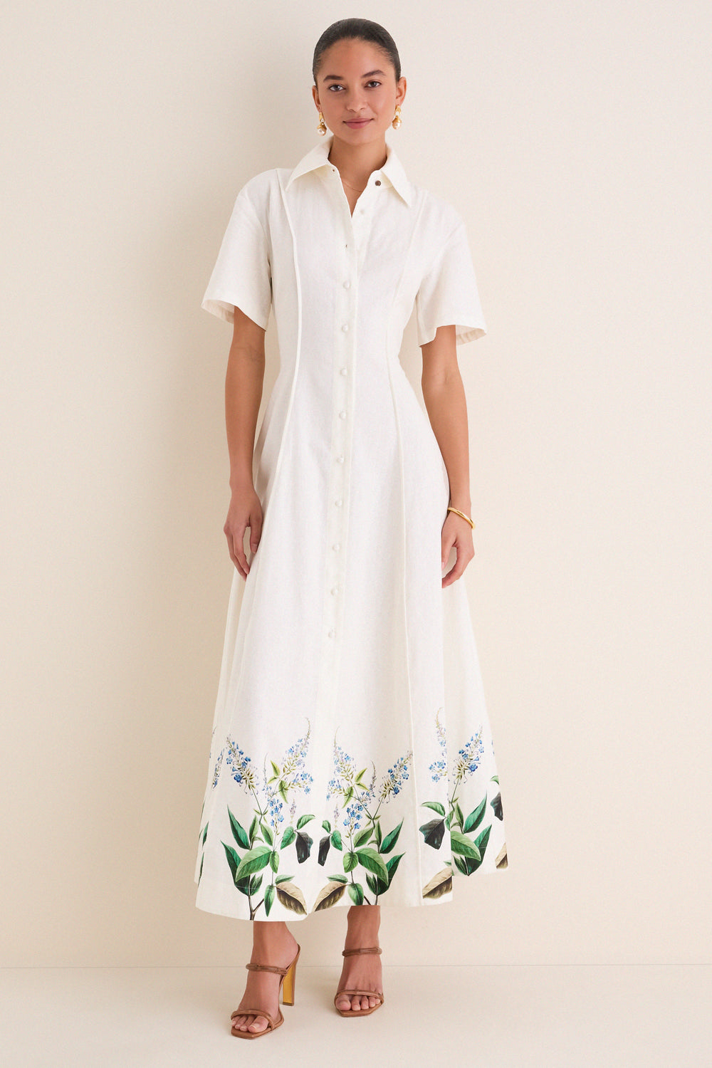 knee length dresses for ladies Laurel Bloom Myra Shirt Midi Dress