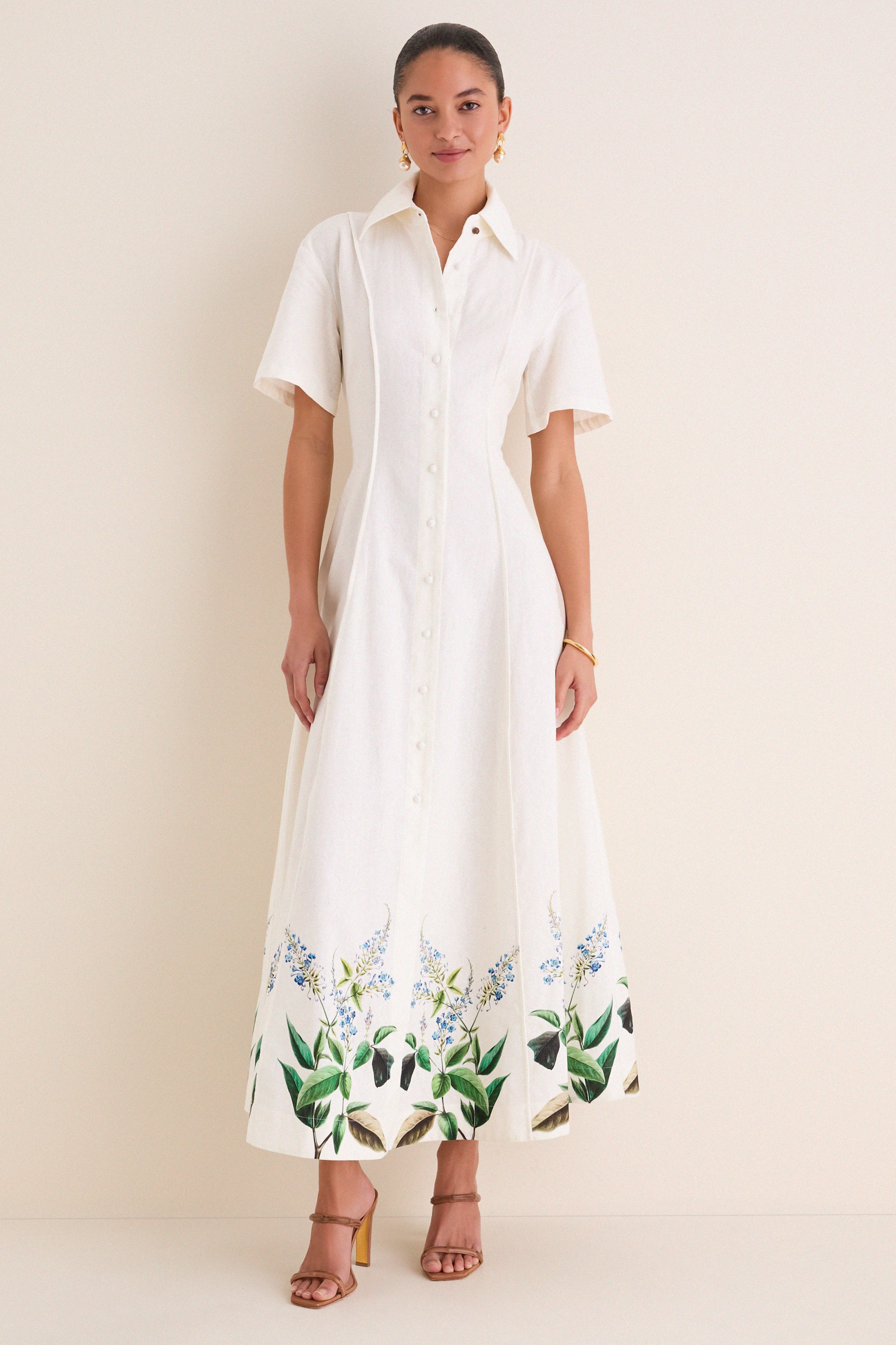 floral shirt midi dress Laurel Bloom Myra Shirt Midi Dress