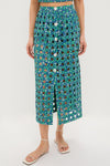 Dark Blue Limes Basket Skirt